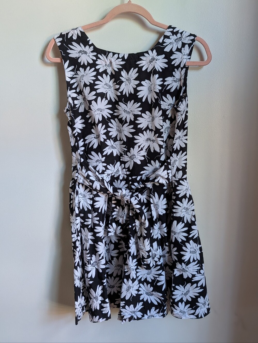VINTAGE MEXX Y2K Black White Retro Bohemian Floral Daisy Romper Size Medium - Picture 12 of 12